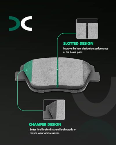 SCITOO - Brake Kits Front Brake Rotors Ceramic Brakes Pads: 31427;D1444 - size: Front 31427-Slotted + D1444 [2+4PCS]