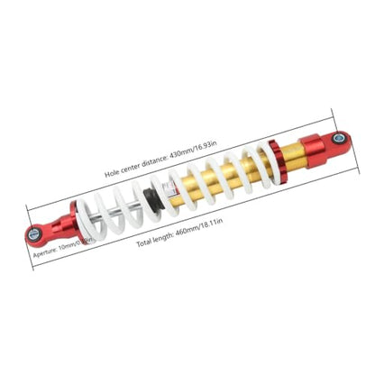 Motorcycle Shock Absorber, 460mm/18.11in Universal Adjustable Rear Suspension, Heavy Duty Motorcycle Rear Shock Strut for ATV, Kart, Scooter, Dirt Bike, Quad, UTV
