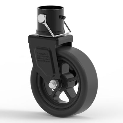 1500lbs 6" Trailer Jack Swivel Caster Replacement with Spoked Wheel - color: Black