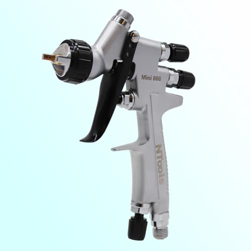 Touch-Up Mini Air Spray Gun, 1.2mm Stainless Steel Nozzle, 250ml Capacity, HVLP Auto Paint Sprayer for Cars and Furniture (Silver, 1.2mm Nozzle) - color: Silver, size: 1.2mm Nozzle