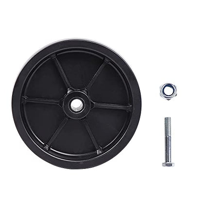 NBJINGYI 6" Trailer Jack Replacement Wheel with 3/8" Bolt and Nut, 1,200 lbs Capacity Heavy Duty Poly Trailer Tongue Jack Wheel for Boat, RV and Utility Trailers, Black