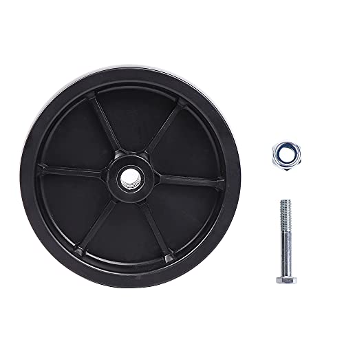 NBJINGYI 6" Trailer Jack Replacement Wheel with 3/8" Bolt and Nut, 1,200 lbs Capacity Heavy Duty Poly Trailer Tongue Jack Wheel for Boat, RV and Utility Trailers, Black