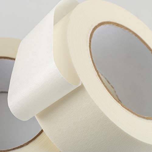 Lichamp Wide Masking Tape 2 inches, 1pc General Purpose Beige Masking Tape White Masking Paper, 1.95 inches x 55 Yards (Pack of 2) - size: 1.93 inches (Pack of 2)