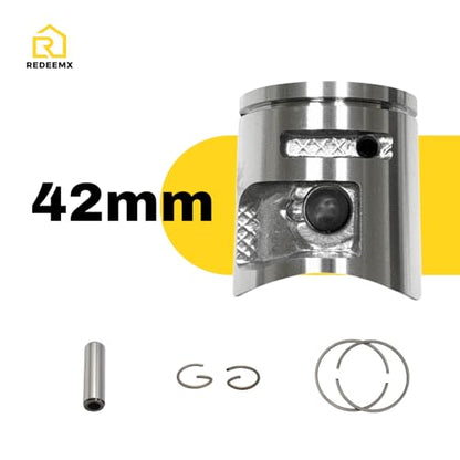 42mm Piston Kit with Ring Compatible with Husqvarna 445 Chainsaw Replaces OEM Part 544 08 84-03 Aftermarket Engine Rebuild Kit