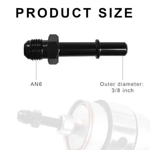 DXNQ Fuel Line Fitting, 6AN Male to 3/8" SAE Quick Disconnect Male Push On EFI Fuel Hose Line Fitting Adapter, Straight Aluminum Sealed EFI Push Lock Adaptor for Fuel Rail Hose (AN6-3/8) - color: AN6-3/8