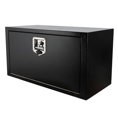 30"X14"X16" Underbody Utility Tool Box Truck Box Black Heavy Duty Steel Trailer Box Pick Up Storage Organizer w/Lock & Keys - size: 30"x14"x16"
