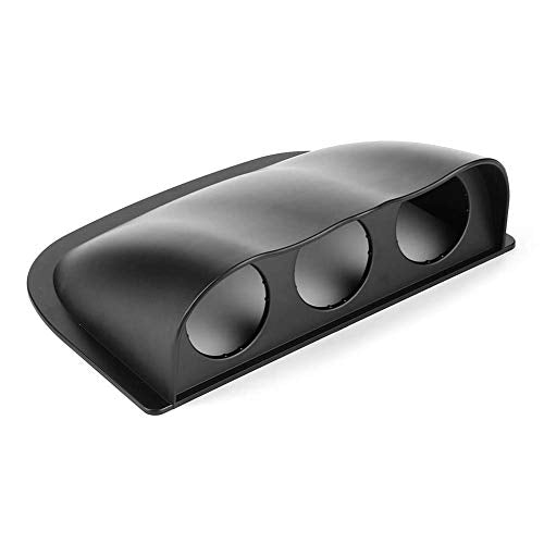 Aramox Universal 52mm Triple Gauge Pod Mount, Black ABS Dashboard Holder, 2 Inch 3-Hole Bracket with Air Pressure Gauge and Sensors for Car - color: Black