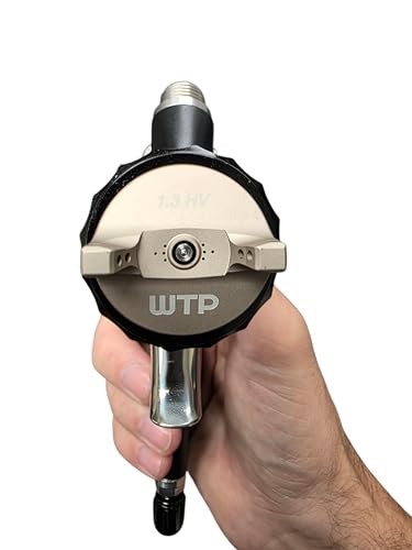 LUXUS 1.3 HVLP/LVMP Professional Spray Painting Gun with 600ml Plastic Cup, Air Regulator, Cleaning Kit, Big Atomization Pattern, Base Coat and Clear Coat Application (1.3 HVLP) - style: 1.3 HVLP