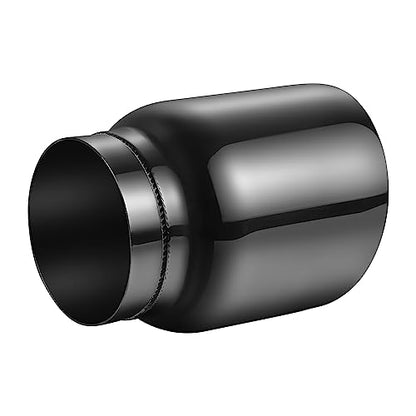 A-KARCK Double Wall Exhaust Tips Black Chrome 3" Inlet, Muffler Tip with Never Fading and Peeling Coating, 3" Inlet 4" Outlet 5" Long - size: 3" inlet - 4" outlet