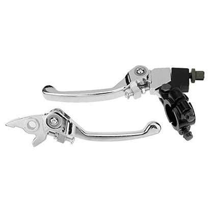 HIAORS 7/8" Folding Clutch Brake Lever for Xmotos BSE KAYO Apollo Thumpstar 70cc 110cc 125cc 150cc SSR Pit Dirt Bike Parts Motorcycle Silver - color: Silver
