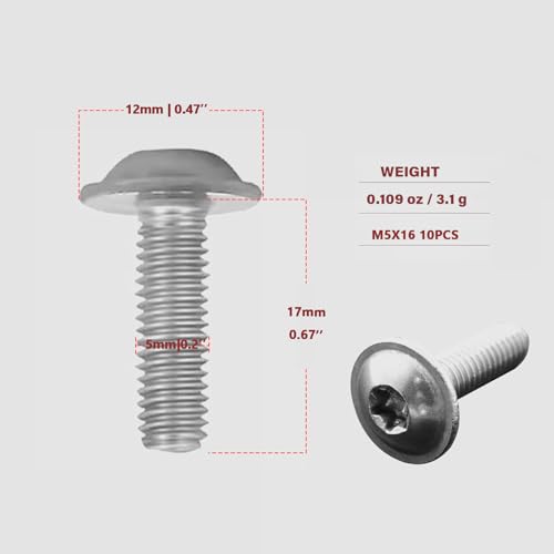 Fairing Bolt Kit for BMW Motorcycle S1000RR R1200GS K1600B R1250GS - size: M5 x 16 A