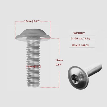 Fairing Bolt Kit for BMW Motorcycle S1000RR R1200GS K1600B R1250GS - size: M5 x 16 A