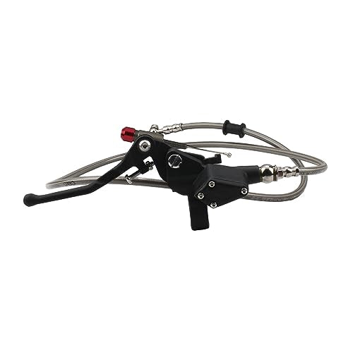 7/8" 22mm CNC Motorcycle Hydraulic Clutch Brake 1200mm Line Hydraulic Clutch Handle Lever Master Cylinder Lever Kit For Racing Dirt Bike Sport Bike Scooter Motocross Off Road（Black） - color: Black