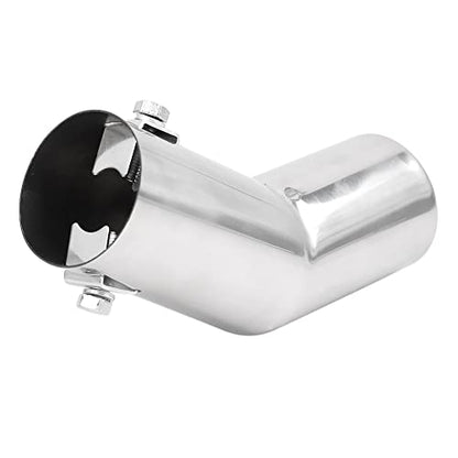uxcell Universal Fit Diameter 0.75" -1.5" Stainless Steel Chrome Curved Exhaust Tail Muffler Tip Pipe for Vehicle