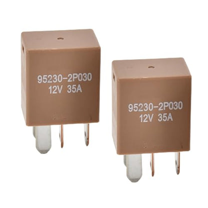 2PCS Relay 95230-2P030 12V 35A 4 Pins Multi-Purpose Power Relay Compatible with Hyundai Kia Vehicles Replace 95230-2P030 952302P030