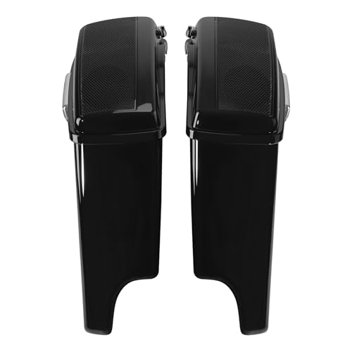 TCT-MOTORPARTS 5" Extended Hard Saddlebags 5" x 7" Speakers Cutout Fit For Harley 2014-2024 Touring Road King, Road Glide, Street Glide, Electra Glide, Ultra-Classic - color: 5" Extended Saddlebags w/5x7" Speakers Lids