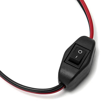 QWORK 8Ft Wire Harness with Clamps, 16AWG Wire Harnes, SAE Extension Cables(On-Off Switch) for 12V ATV, UTV, Tractor or Water Pumps - style: 8 Ft