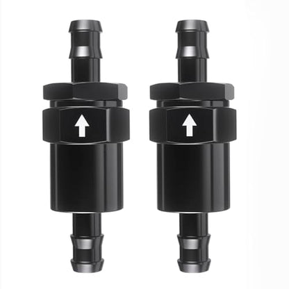 1/2" Billet Inline Fuel Filter 30 Micron Anodized Aluminum Black 2PCS - size: 1/2 in
