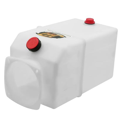 6 Quart Poly Power Unit Reservoir for Hydraulic Systems, Polyethylene Flat Bottom Utility Fluid Tank for Dump Trucks Trailers RVs Boats - size: 6 Quart