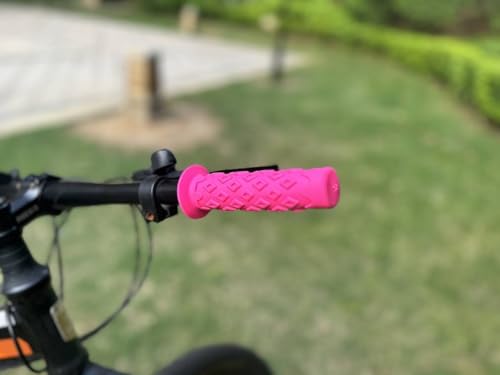 Bike Grips Bicycle Handlebar End Grips Replacement Handle Bar Grips Non-Slip Soft Rubber Protector for Mountain Bike Tricycle Wheel Chair - color: PINK