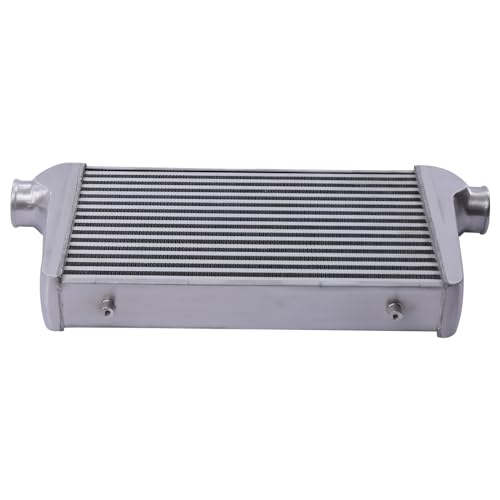 2.50 Inch Inlet/Outlet Diameter, Universal Aluminum Intercooler 25x12x3 inch, Turbo Under the Front of the Car Mount Universal Aluminum Intercooler Cooling Kit - size: 25x12x3-2.5 inch