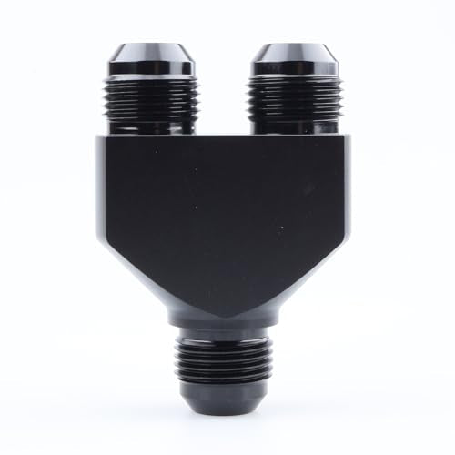 AC PERFORMANCE -10 AN In to -10 AN Out Y Block Splitter Fuel Fitting Aluminum Black - color: Black, size: 3 x 10AN