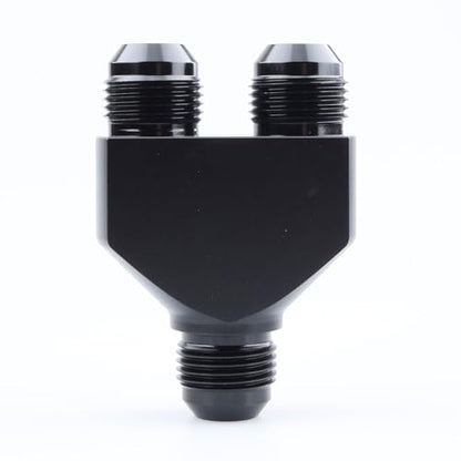 AC PERFORMANCE -10 AN In to -10 AN Out Y Block Splitter Fuel Fitting Aluminum Black - color: Black, size: 3 x 10AN