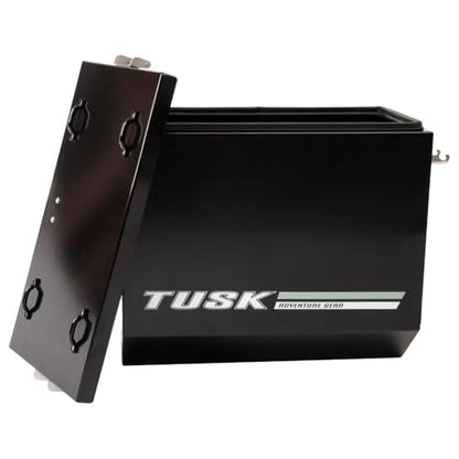 TUSK Aluminum Panniers with Pannier Racks V2 Large Black Compatible with Kawasaki KLR650 2022-2025