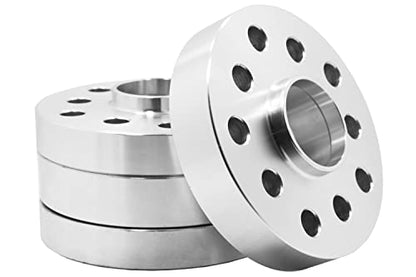 Complete Kit of 30mm Raw Aluminum Hub Centric (57.1) Wheel Spacer 5x100 & 5x112 Bolt Pattern + 20 Pc 14x1.5 Black Ball Seat Lug Bolts