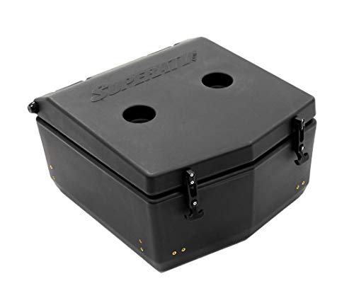 SuperATV Heavy Duty Insulated Rear UTV Cooler/Cargo Box for 2018+ Textron Wildcat XX & 2020+ Tracker XTR1000 - 30 Liter Capacity, Black, Plastic
