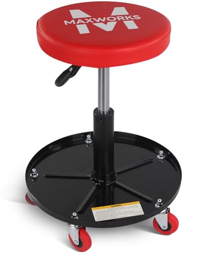 MaxWorks 80771 Pneumatic Roller Seat/Creeper with Adjustable Height - 300 lb Capacity - style: Adjustable