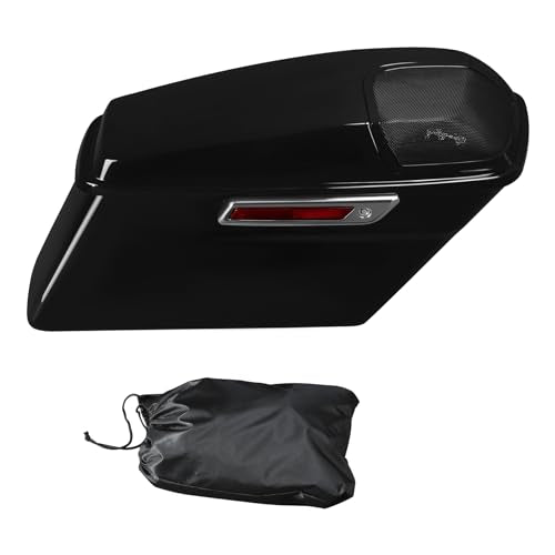 TCMT Hard Saddlebag W/ 5 x 7" Speaker Lids Fits For Harley 2014-2024 Touring Road King Road Street Electra Glide Ultra-Classic FLT FLHT FLHTCU FLHRC - color: Chrome Latches, size: Standard(5x7 Speaker Lid)
