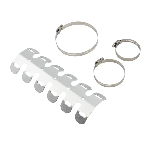 Motorcycle Metal Heat Shield Cover,Universal 9.8in Exhaust Pipe Anti Hot Ironing Tail Heat Shield Cover for All Off Road ATV Dirt Bike Racing(White) - color: White
