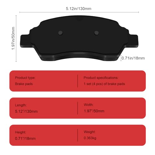 D1775 Rear Ceramic Brake Pads Kit Fit For Ford Transit-150 2015-2019, For Transit-250 2015-2019, For Transit-350 2015-2019, For Transit-350 HD 2015-2019 - style: HZ1775