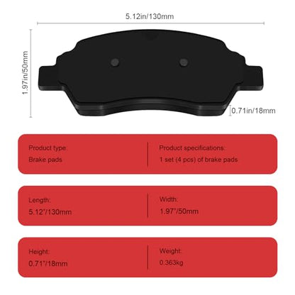 D1775 Rear Ceramic Brake Pads Kit Fit For Ford Transit-150 2015-2019, For Transit-250 2015-2019, For Transit-350 2015-2019, For Transit-350 HD 2015-2019 - style: HZ1775