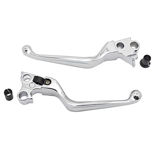 M MATI Brake Clutch Lever Chrome for Harley Davidson Sportster 1200 883 Softail Dyna Electra Glide Road King Fat Boy Night Train Street Bob - color: Chrome