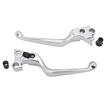 M MATI Brake Clutch Lever Chrome for Harley Davidson Sportster 1200 883 Softail Dyna Electra Glide Road King Fat Boy Night Train Street Bob - color: Chrome