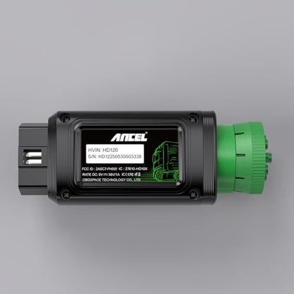 ANCEL HD120 Heavy Duty Truck Scanner, HDOBD/OBD2 Diesel Tool, Green - color: Green