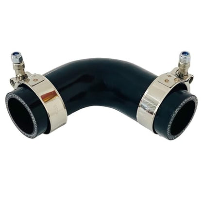 2" ID 90 Degree Elbow Silicone Coupler Hose with Clamps Black - color: Black, size: 2" (51mm)