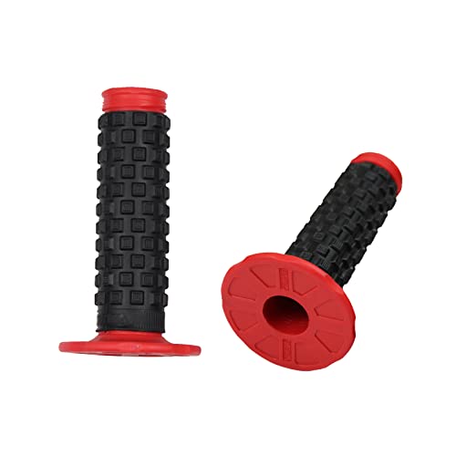 Motorcycle Grips 7/8" Dirt Bike Grips Pillow Top Anti-Slip Advanced Rubber Grips for CR CRF - color: Red