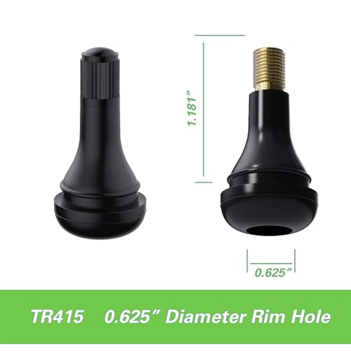 TR415 Tire Valve Stem Rubber Snap-in Valves, Tubeless Valve Stems Suit for 0.625 inch Rim (TR415-5 Pack) - size: TR415 - 5 Pack