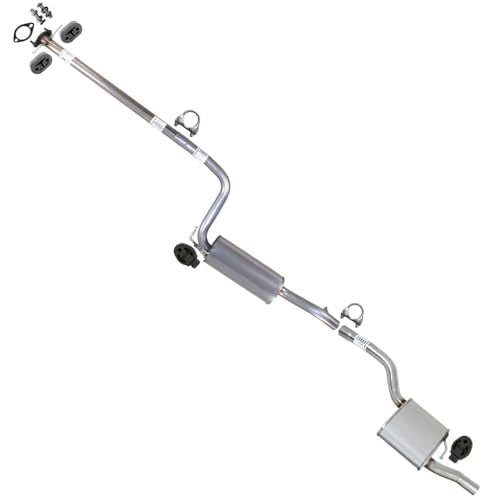 Exhaust Muffler Assembly Compatible with Ford Focus 2000-2004 2.0L | Sedan | Stainless Steel | Northeastern Exhaust | Includes Clamps, Gasket, Hangers and Bolt Kit | Direct-Fit Replacement