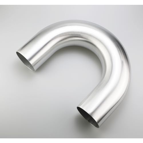 102mm (4") OD 180 Degree Elbow 4 Inch Aluminum Intercooler Pipe Air Intake Tube, 1D Radius, Center to Center Distance 8" (203mm), Brushed Finish - color: 180 Degree, size: OD 4" (102mm)