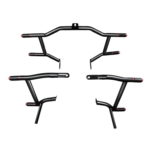 TCT-MOTORPARTS Engine Guard Crash Bar & Saddlebag Guards Fit For Harley Touring Street Glide Road King Electra Glide CVO Tri Glide 2009-2024 - color: Black+Red Guad Crash Bar