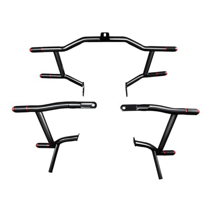 TCT-MOTORPARTS Engine Guard Crash Bar & Saddlebag Guards Fit For Harley Touring Street Glide Road King Electra Glide CVO Tri Glide 2009-2024 - color: Black+Red Guad Crash Bar