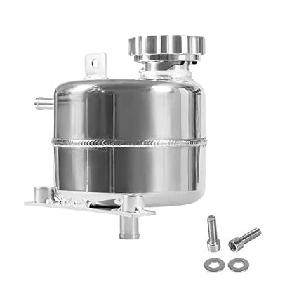 2.5L Aluminium Polished Radiator Coolant Water Overflow Expansion Tank Reservoir,Expansion Alloy Tank Radiator Reservoir Tank with Cap for Mini Cooper S R52 R53,Silver - color: silver