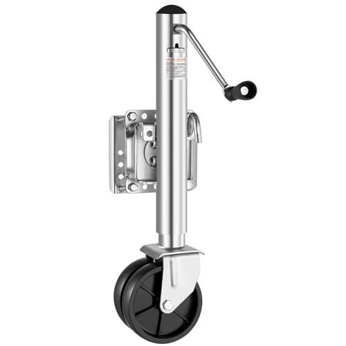 VEVOR Trailer Jack with Wheel, 2000 lbs Load Capacity, Heavy Duty Swivel Boat Trailer Jack with PP Single Wheel & Ergonomic Handle, 12-inch Lift, Fit for RVs, Boats, Horse Trailers, Utility Trailers - size: 2000lbs Upgraded (12-inch Lift)