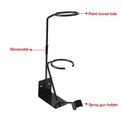 YUZES Gravity Feed Spray Gun Holder, 100 Paint Strainers, Bench/Wall Mount