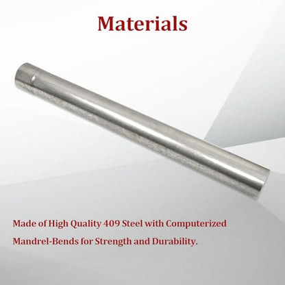 409 Steel 5'' Inch OD Straight Exhaust Pipe Mandrel Tubing Pipe - size: 5.0 Inch