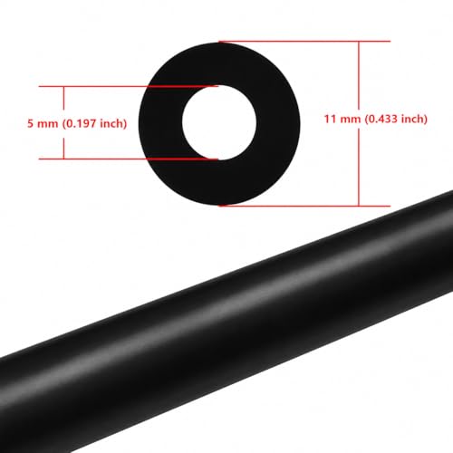 Ucreative 5FT ID 3/16" (5mm) OD 0.433" (11mm) Silicone Vacuum Hose Black - color: Black, size: 3/16" (5mm) - 5FT